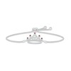 Thumbnail Image 1 of Garnet & White Lab-Created Sapphire Quinceañera Crown Bolo Bracelet Sterling Silver