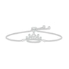 Thumbnail Image 0 of Aquamarine & White Lab-Created Sapphire Quinceañera Crown Bolo Bracelet Sterling Silver