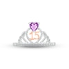 Thumbnail Image 2 of Amethyst & White Lab-Created Sapphire Quinceañera Crown Ring Sterling Silver & 10K Rose Gold