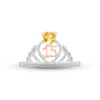 Thumbnail Image 2 of Citrine & White Lab-Created Sapphire Quinceañera Crown Ring Sterling Silver & 10K Rose Gold