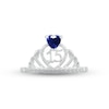 Thumbnail Image 1 of Blue & White Lab-Created Sapphire Quinceañera Crown Ring Sterling Silver