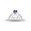 Lab-Created Alexandrite & White Lab-Created Sapphire Quinceañera Crown Ring Sterling Silver