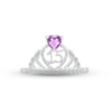 Thumbnail Image 2 of Amethyst & White Lab-Created Sapphire Quinceañera Crown Ring Sterling Silver