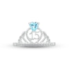 Thumbnail Image 2 of Swiss Blue Topaz & White Lab-Created Sapphire Quinceañera Crown Ring Sterling Silver