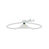 Thumbnail Image 0 of Lab-Created Emerald & White Lab-Created Sapphire Quinceañera Crown Bolo Bracelet Sterling Silver & 10K Yellow Gold