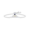 Thumbnail Image 1 of Blue & White Lab-Created Sapphire Quinceañera Crown Bolo Bracelet Sterling Silver & 10K Yellow Gold