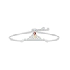 Thumbnail Image 1 of Garnet & White Lab-Created Sapphire Quinceañera Crown Bolo Bracelet Sterling Silver & 10K Yellow Gold