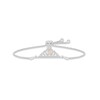 Thumbnail Image 0 of White Lab-Created Sapphire Quinceañera Crown Bolo Bracelet Sterling Silver & 10K Rose Gold