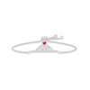 Thumbnail Image 1 of Lab-Created Ruby & White Lab-Created Sapphire Quinceañera Crown Bolo Bracelet Sterling Silver & 10K Rose Gold