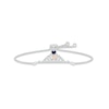 Thumbnail Image 1 of Blue & White Lab-Created Sapphire Quinceañera Crown Bolo Bracelet Sterling Silver & 10K Rose Gold