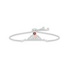 Thumbnail Image 1 of Garnet & White Lab-Created Sapphire Quinceañera Crown Bolo Bracelet Sterling Silver & 10K Rose Gold