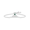 Thumbnail Image 1 of Lab-Created Emerald & White Lab-Created Sapphire Quinceañera Crown Bolo Bracelet Sterling Silver