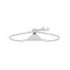 Lab-Created Alexandrite & White Lab-Created Sapphire Quinceañera Crown Bolo Bracelet Sterling Silver