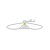 Thumbnail Image 1 of Peridot & White Lab-Created Sapphire Quinceañera Crown Bolo Bracelet Sterling Silver