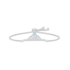 Thumbnail Image 1 of Swiss Blue Topaz & White Lab-Created Sapphire Quinceañera Crown Bolo Bracelet Sterling Silver