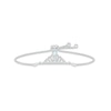 Thumbnail Image 0 of Aquamarine & White Lab-Created Sapphire Quinceañera Crown Bolo Bracelet Sterling Silver
