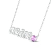 Thumbnail Image 1 of Amethyst Zodiac Aries Necklace Sterling Silver 18"