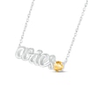 Thumbnail Image 1 of Citrine Zodiac Aries Necklace Sterling Silver 18"