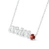 Thumbnail Image 1 of Garnet Zodiac Aries Necklace Sterling Silver 18"