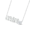 White Lab-Created Sapphire Zodiac Aries Necklace Sterling Silver 18"