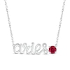 Lab-Created Ruby Zodiac Aries Necklace Sterling Silver 18"