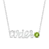 Thumbnail Image 0 of Peridot Zodiac Aries Necklace Sterling Silver 18"