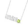 Thumbnail Image 1 of Peridot Zodiac Aries Necklace Sterling Silver 18"