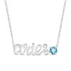 Thumbnail Image 1 of Swiss Blue Topaz Zodiac Aries Necklace Sterling Silver 18&quot;