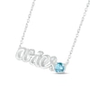 Thumbnail Image 1 of Swiss Blue Topaz Zodiac Aries Necklace Sterling Silver 18"