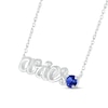 Blue Lab-Created Sapphire Zodiac Aries Necklace 10K White Gold 18"