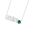 Lab-Created Emerald Zodiac Aries Necklace 10K White Gold 18"