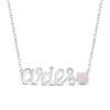 Thumbnail Image 1 of Lab-Created Opal Zodiac Aries Necklace 10K White Gold 18&quot;