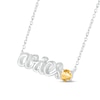 Thumbnail Image 1 of Citrine Zodiac Aries Necklace 10K White Gold 18"