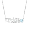 Thumbnail Image 1 of Aquamarine Zodiac Aries Necklace 10K White Gold 18"