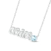 Thumbnail Image 2 of Aquamarine Zodiac Aries Necklace 10K White Gold 18"