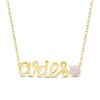 Lab-Created Opal Zodiac Aries Necklace 10K Yellow Gold 18"