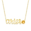 Thumbnail Image 0 of Citrine Zodiac Aries Necklace 10K Yellow Gold 18"
