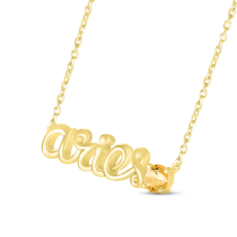 Main Image 2 of Citrine Zodiac Aries Necklace 10K Yellow Gold 18"