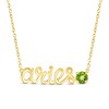 Thumbnail Image 0 of Peridot Zodiac Aries Necklace 10K Yellow Gold 18"