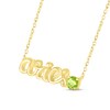 Thumbnail Image 1 of Peridot Zodiac Aries Necklace 10K Yellow Gold 18"