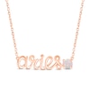 Thumbnail Image 0 of Lab-Created Opal Zodiac Aries Necklace 10K Rose Gold 18"