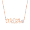 Thumbnail Image 1 of Lab-Created Opal Zodiac Aries Necklace 10K Rose Gold 18&quot;