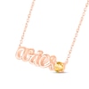 Thumbnail Image 2 of Citrine Zodiac Aries Necklace 10K Rose Gold 18&quot;