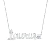 White Lab-Created Sapphire Zodiac Taurus Necklace Sterling Silver 18"