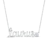 Thumbnail Image 1 of White Lab-Created Sapphire Zodiac Taurus Necklace Sterling Silver 18&quot;