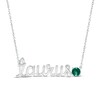 Thumbnail Image 1 of Lab-Created Emerald Zodiac Taurus Necklace Sterling Silver 18&quot;