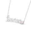 Thumbnail Image 2 of Lab-Created Opal Zodiac Taurus Necklace Sterling Silver 18&quot;