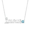 Thumbnail Image 1 of Swiss Blue Topaz Zodiac Taurus Necklace Sterling Silver 18&quot;