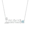 Thumbnail Image 1 of Aquamarine Zodiac Taurus Necklace Sterling Silver 18&quot;