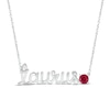Thumbnail Image 0 of Lab-Created Ruby Zodiac Taurus Necklace 10K White Gold 18"